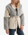 LUCKY BRAND FAUX-FUR PANELED COAT