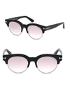 TOM FORD HENRI 52MM ROUND CAT-EYE SUNGLASSES,0400099822154