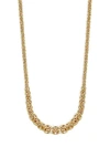 SAKS FIFTH AVENUE 14k Yellow Gold Graduated Byzantine Link Necklace,0400099243682
