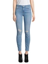 7 FOR ALL MANKIND RIPPED ANKLE SKINNY JEANS,0400098943456