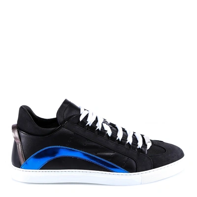 Dsquared2 Black Lace Up Trainers In Multicolour