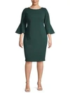 CALVIN KLEIN Bell Sleeve Sheath Dress,0400098871313