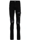 Amiri Skinny-jeans Mit Bandana-einsätzen In Black