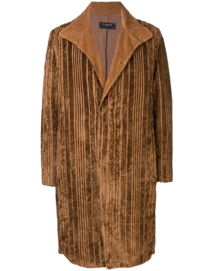 Transit Textured Stripe Coat - 棕色 In Brown