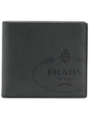 PRADA PRADA FOLDOVER LOGO WALLET - GREY