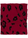 LILY AND LIONEL LILY AND LIONEL ROAR VELVET SCARF - RED