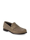 FERRAGAMO Connor Suede Penny Loafers,0400098911727