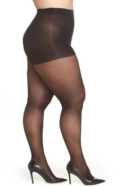Hanes Plus Size Curves Illusion Control Top Tights In Black