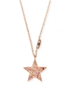 STEVIE WREN 14K ROSE GOLD PINK DIAMOND STAR PENDANT NECKLACE,PROD216290080