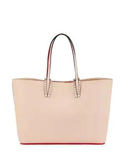 Christian Louboutin Cabata Calfskin Leather Tote - Beige In Pink