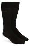 Hugo Boss Solid Dress Socks - Pack Of 2 In Black