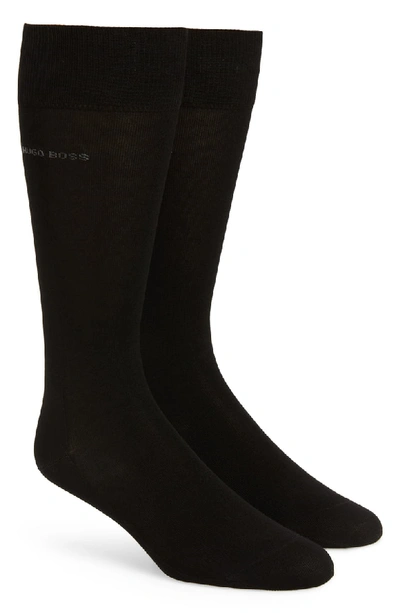 Hugo Boss Solid Dress Socks - Pack Of 2 In Black