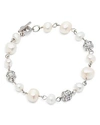 CAROLEE CULTURED FRESHWATER PEARL & PAVE BALL BRACELET,CLB00354S130