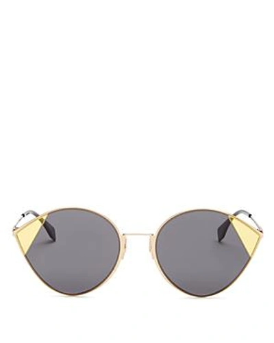 Fendi 60mm Cat Eye Sunglasses - Antique Gold/ Grey