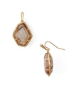Kendra Scott Dax 14ct Rose Gold-plated And Sable Mica Earrings In Sable/ Rose Gold