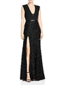 HALSTON HERITAGE FAUX-FEATHER EMBELLISHED GOWN,FTB162062C