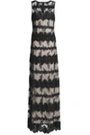 ALICE AND OLIVIA ALICE + OLIVIA WOMAN PAILEY EMBELLISHED CORDED LACE AND TULLE GOWN BLACK,3074457345619448258