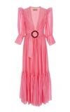 ADRIANA DEGREAS PUFF-SLEEVE MAXI DRESS,V19VTLG0469