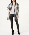 STEVE MADDEN CHECK MADE PLAID TRAVEL SCARF & WRAP