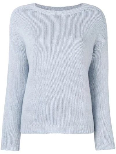 Aragona Slash Neck Jumper - Blue