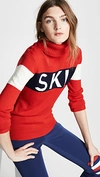 Perfect Moment Schild Intarsia Merino Wool Sweater In Red