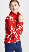 Perfect Moment Stardust Star-intarsia Roll-neck Wool Sweater In Red/snow White Star