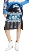 PRABAL GURUNG Kyla Ikat Embroidered Pencil Skirt