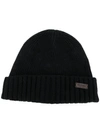 Barbour Carlton Ribbed Beanie In Black