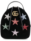 GUCCI GUCCI GG MARMONT STAR BACKPACK - BLACK