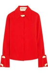 A.W.A.K.E. WOMAN CREPE SHIRT TOMATO RED,AU 3616377385197853