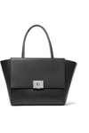 CALVIN KLEIN 205W39NYC BONNIE LARGE GROSGRAIN-TRIMMED LEATHER TOTE