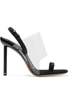 ALEXANDER WANG Kaia PVC and suede slingback sandals
