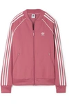Adidas Originals Sst Striped Jersey Track Jacket In Pink