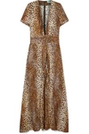 MELISSA ODABASH LOU LEOPARD-PRINT GEORGETTE MAXI DRESS