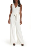 Vince Camuto Tie Front Wide Leg Jumpsuit In Ivory