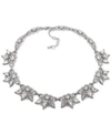 JENNY PACKHAM SILVER-TONE CRYSTAL CLUSTER COLLAR NECKLACE, 16" + 2" EXTENDER