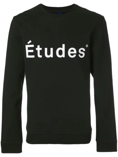 Etudes Studio Etudes Logo Printed Drawstring Hoodie In Black