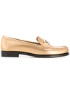 Ferragamo Gancio Loafers In Gold