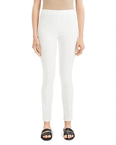 Theory Skinny Double-stretch Pull-on Leggings In Sea Salt