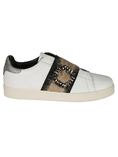 Moa Master Of Arts Women's Leather Slip On Sneakers In Bianco
