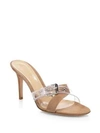 GIANVITO ROSSI Suede & Clear Buckle-Strap Mules