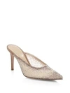 GIANVITO ROSSI Crystal-Embellished Leather Mules