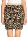 MIU MIU Wool-Blend Leopard Print Knit Mini Skirt