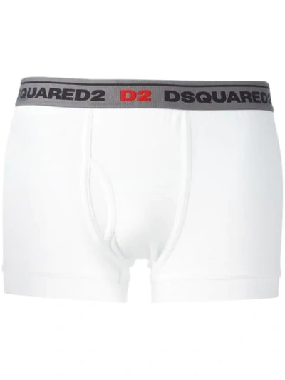 Dsquared2 Logo腰边四角裤 - 白色 In White