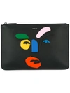 FENDI ABSTRACT FACE CLUTCH