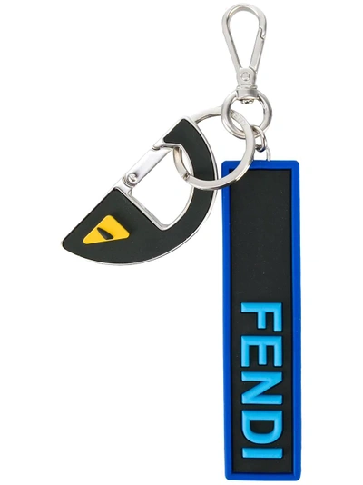 Fendi Logo Keyring In Black