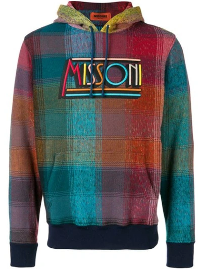 Missoni Checked Logo Hoodie In Pink
