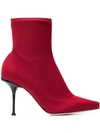 Sergio Rossi Ankle Boots A81762 Elastane  Polyamide Red In Red