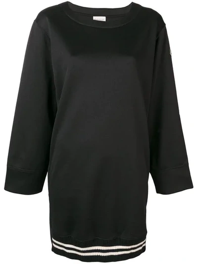 Moncler Black Longline Jersey Sweatshirt