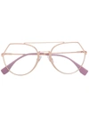 FENDI FENDI EYEWEAR PRESCRIPTION GLASSES - 金色